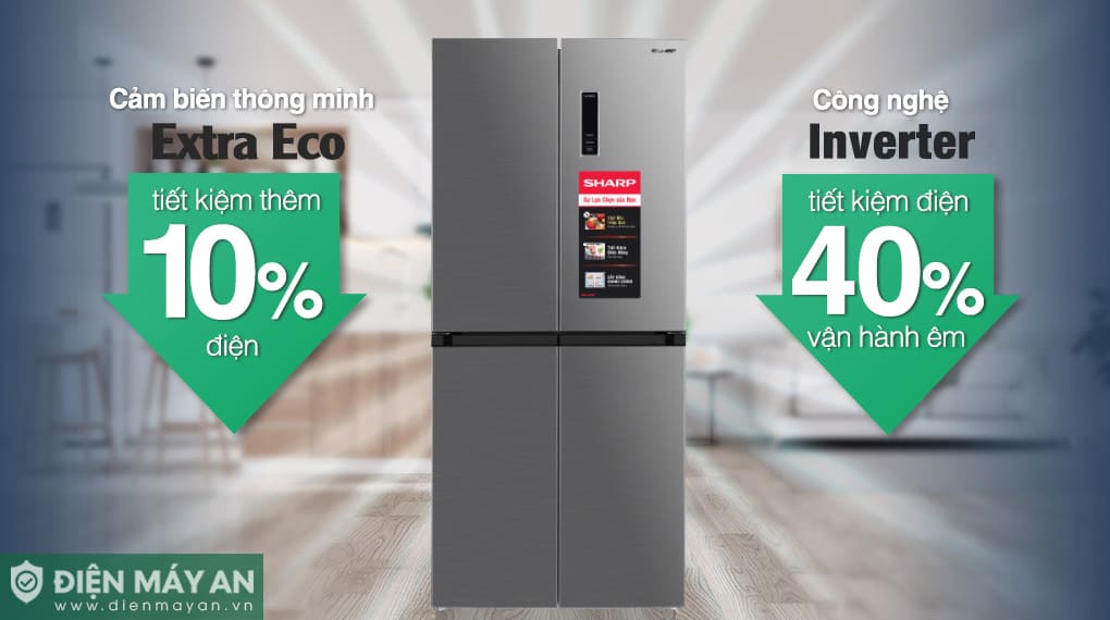 Tủ lạnh Sharp Inverter 362 lít Multi Door SJ-FX420V-SL